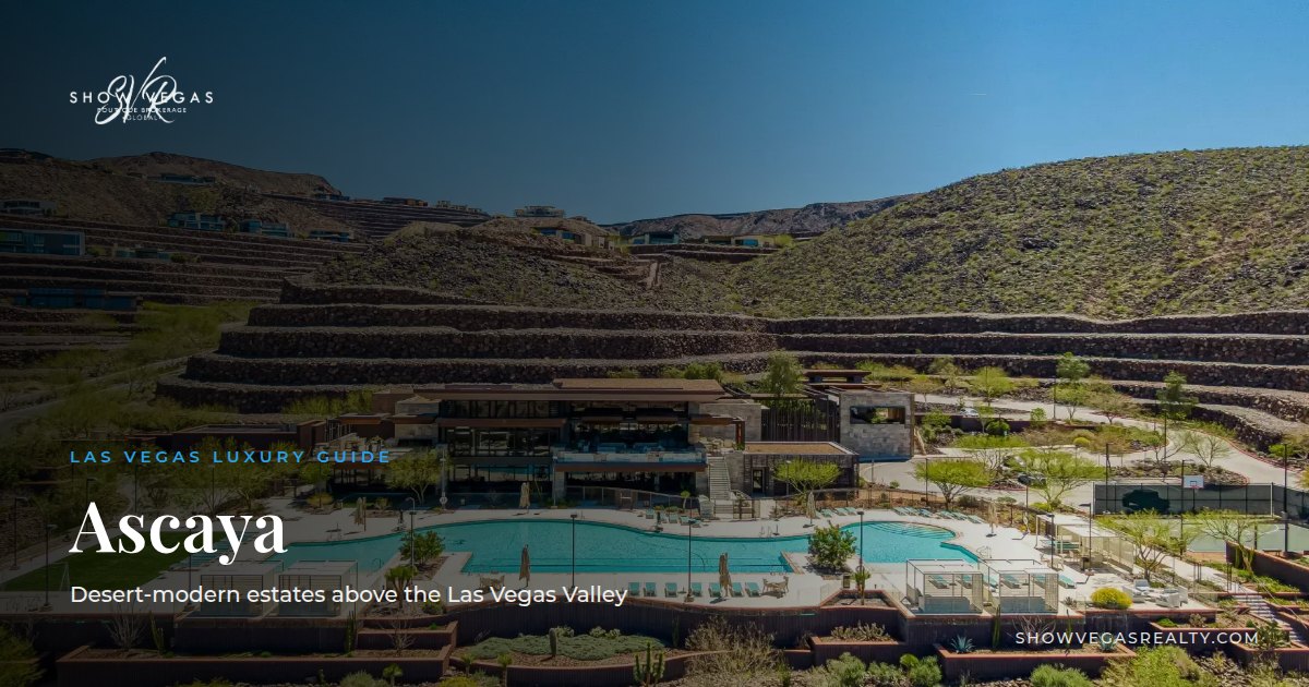 Ascaya Henderson hillside luxury community and clubhouse pool